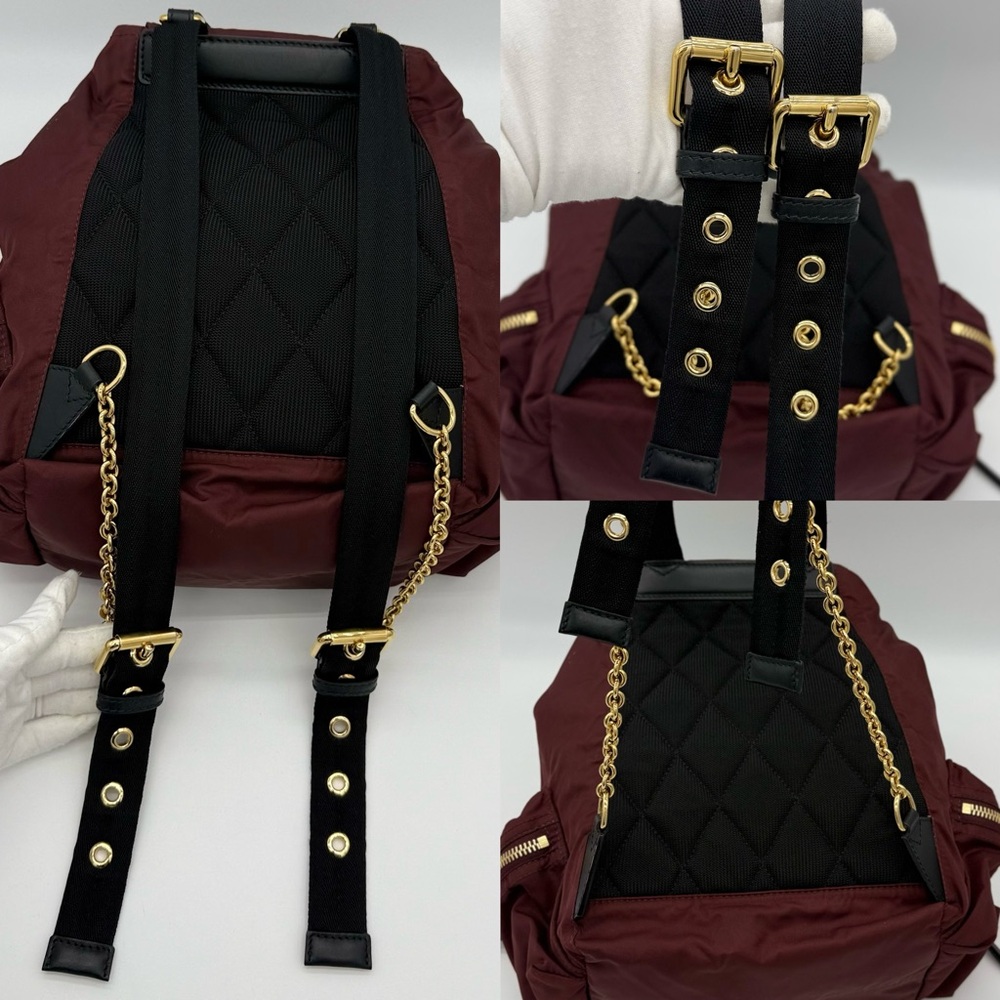 Authentic Burberry Burgundy nylon backpack - Picture 10 of 16